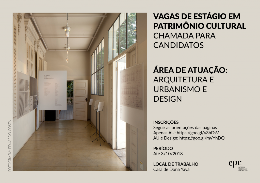 ESTÁGIO 2018: divulgação (arquitetura e urbanismo e design)